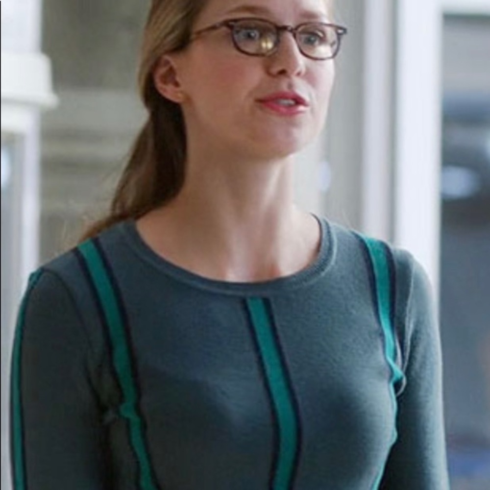 LACOSTE Green Striped Long sleeve Sweater Top Wool Cotton Brand New XS 2 34